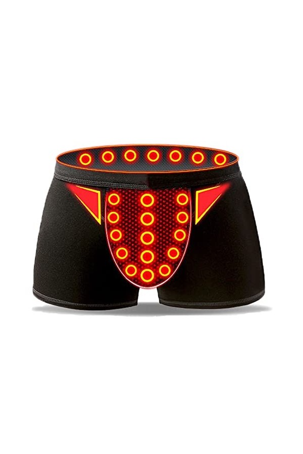 unhg Boxer de thérapie magnétique pour Hommes Culotte élastique Respirante Agrandir Les sous-vêtements,Noir,L