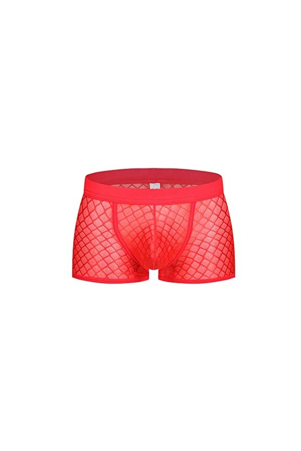Générique Boxer en Maille U Convexe pour Homme Grand Sac Slip Sexy Respirant Transparent sous-vêtement Solide Transparent Ro