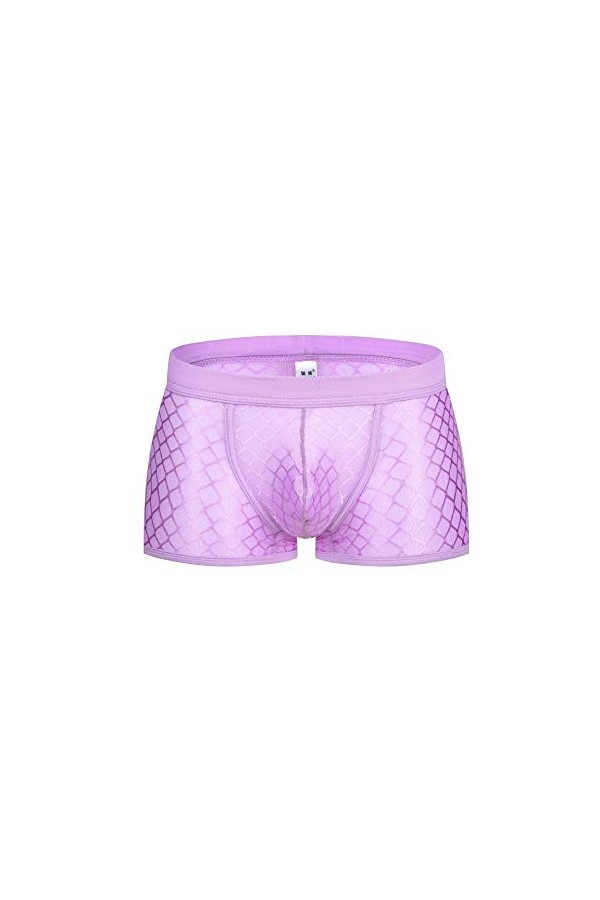 Générique Boxer en Maille U Convexe pour Homme Grand Sac Slip Sexy Respirant Transparent sous-vêtement Solide Transparent Ro