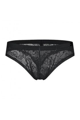 Générique Short Respirant en Maille et Dentelle pour Hommes Boxer Sexy sous-vêtements Transparents Tongs Transparentes Linger