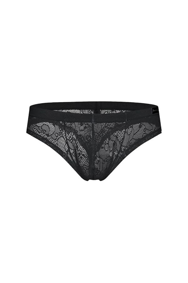 Générique Short Respirant en Maille et Dentelle pour Hommes Boxer Sexy sous-vêtements Transparents Tongs Transparentes Linger