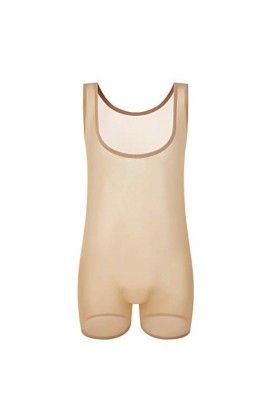 sous-vêtements érotiques pour Hommes Maille Extensible Transparent Sexy Respirant Combinaison de Lutte Boxer Slip Kaki,M 