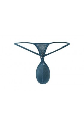 Générique String G Sexy en Maille Respirante pour Hommes Lingerie Taille Basse Extensible Poche bombée Culotte t-Back Vert,X