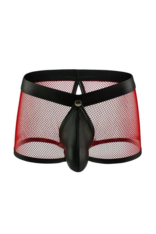 sous-vêtements Transparents pour Hommes Pochette en Maille Slip de Bikini String Sexy Renflement en U Lingeries érotiques Tra