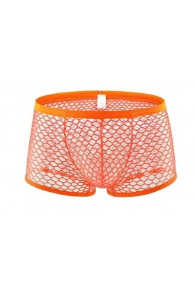 Générique Boxer en résille Transparent pour Hommes sous-vêtements Sexy Lingerie Short Butin Solide Grande Maille Sac Convexe 