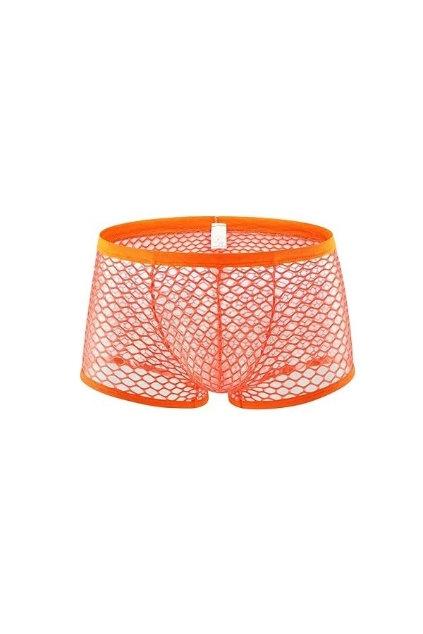 Générique Boxer en résille Transparent pour Hommes sous-vêtements Sexy Lingerie Short Butin Solide Grande Maille Sac Convexe 