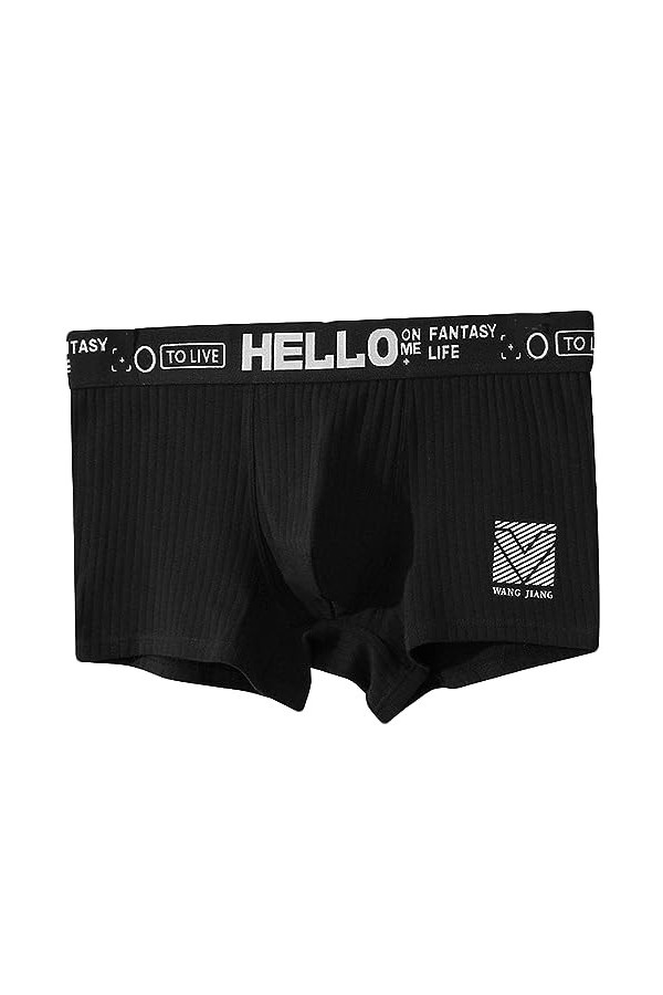 Legou Sous-vêtements pour hommes - Boxer rayé de couleur unie, vert, 3XL