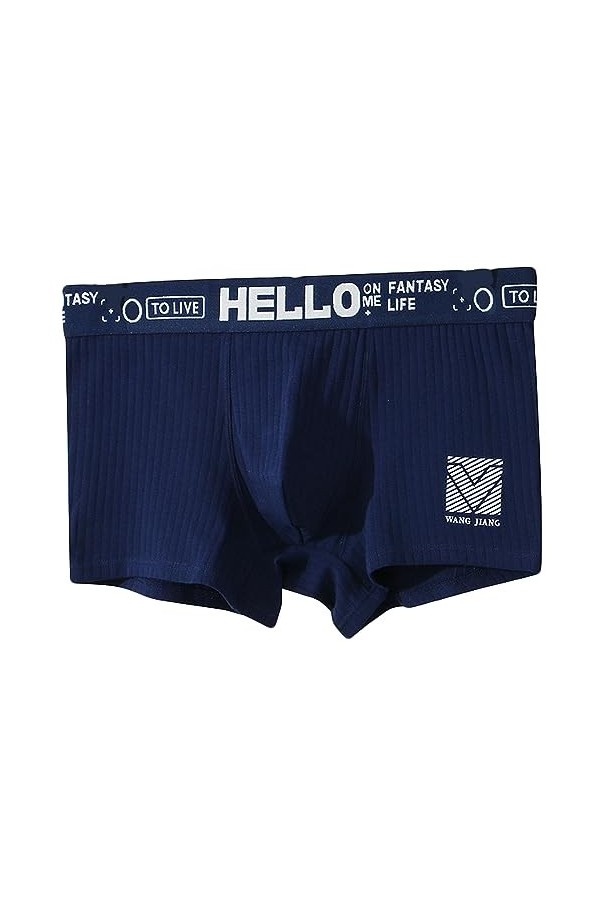 Legou Sous-vêtements pour hommes - Boxer rayé de couleur unie, vert, 3XL