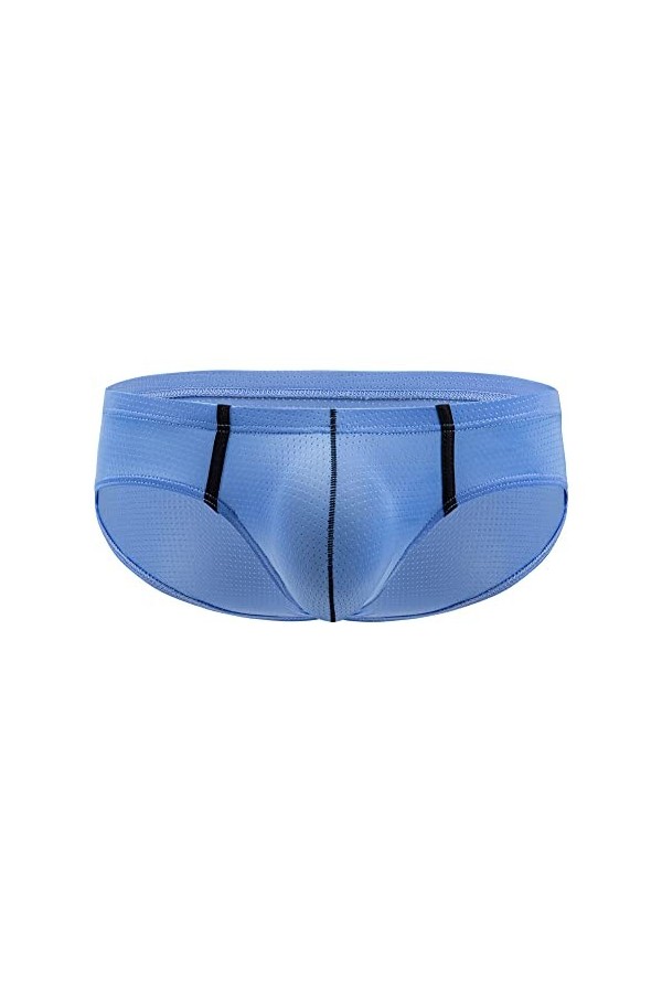 Générique Boxer en Maille Respirant pour Hommes Taille Basse Convexe en U léger séchage Rapide Bikini Boxer Sexy Bleu,XXL 