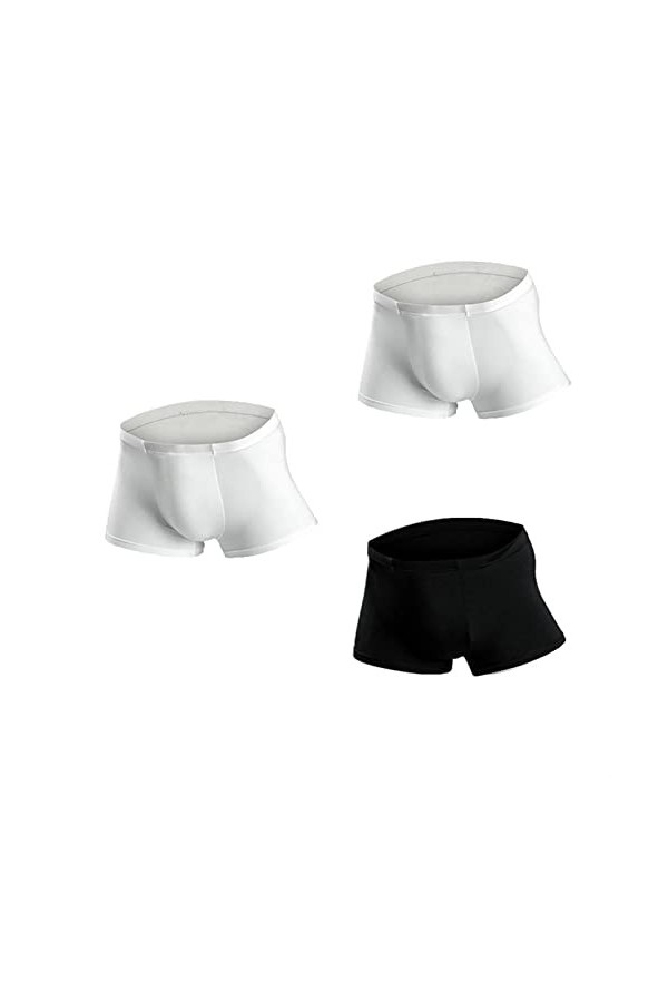 Hommes sous-vêtements de sous-vêtements de glace en soie boxer sans couture shorts de boxer u convex soft 3d sexy samis mascu