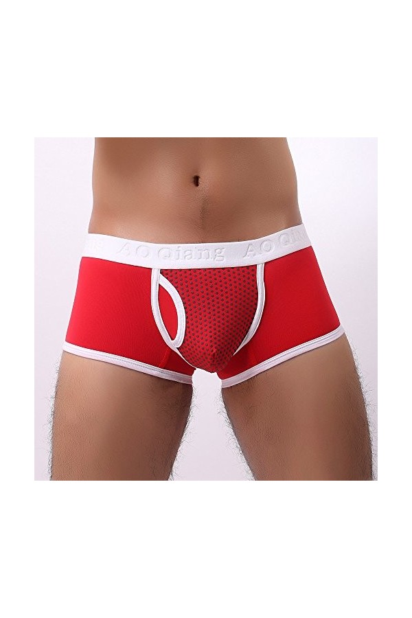 IQYU Boxers Adolescents Hommes Sexy Sous-vêtements Boxer Shorts Sous-vêtements Petits Sous-vêtements Homme, Marine, L