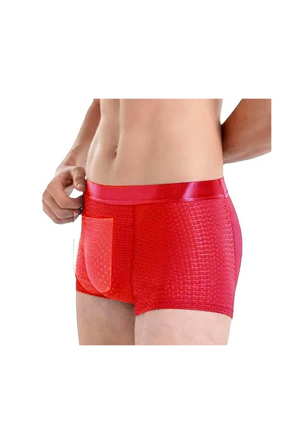 cypreason sous-vêtement en Soie glacée,Boxer rembourré Respirant pour Hommes - Boxer Sexy, Boxer Élastique pour Homme, Boxer 