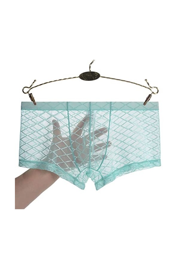 Mens Sexy Boxer Mesh Brief Color : Nero, Size : XXL 