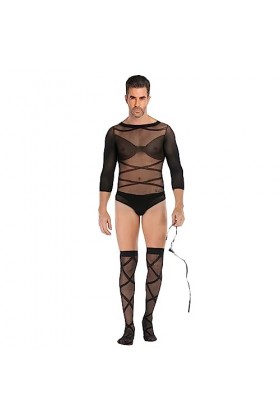 UOWEG Collants Sexy en résille pour Hommes Pyjama Homme Shorts R, One Size 