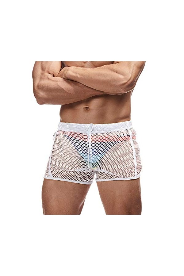 AIMPACT Shorts Homme Sexy Slips Homme Erotique Lingerie Transparents Underwear Rose M 