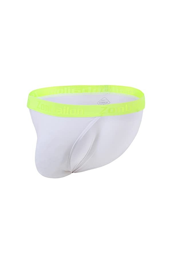 BIATWOWR Culottes sexy pour homme - Sous-vêtements - Grande poche - Manches basses - Respirantes - Élastique large - Pas de f