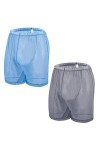 Boxer sexy en maille transparente pour homme - Stretch et respirant, 1 pièce - Bleu, L