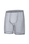 BIATWOWR See-Through Short sexy pour homme Transparent Unlined Long Leg Trunks, Lot de 3 : multi-B 8501 , XXXL