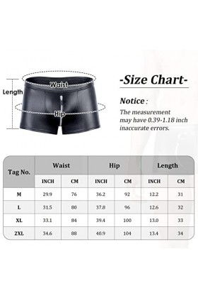 AIEOE Hommes Sexy Boxer en Similicuir Ouvert Slip Taille Basse Respirant sous-Vêtement Erotique Zippé à l’Entrejambes XL