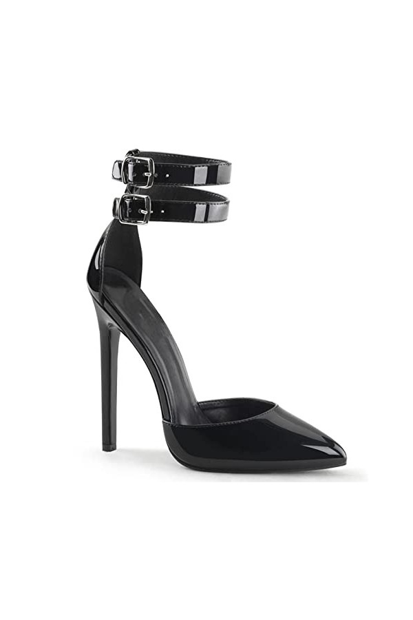 GAOword 12cm Nouveau Cuir Verni Bout Pointu Talons Aiguilles Bouche Peu Profonde Double Boucle modèle passerelle Chaussures h