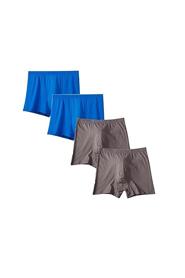 4 pcs hommes sous-vêtements boxer culottes shorts coton respirant intimé grand taille Color : CBlu Blk, Size : 7X-LAGER 