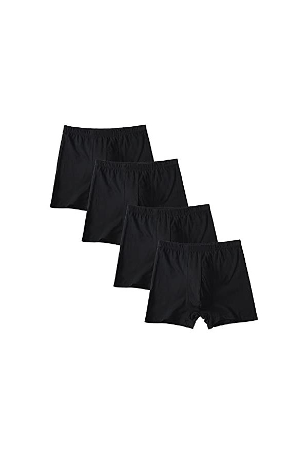 4 pcs hommes sous-vêtements boxer culottes shorts coton respirant intimé grand taille Color : CBlu Blk, Size : 7X-LAGER 