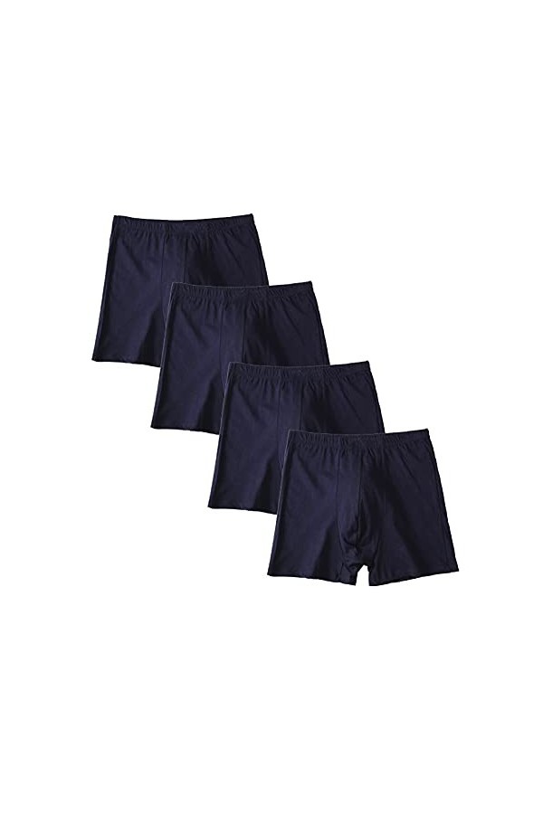 4 pcs hommes sous-vêtements boxer culottes shorts coton respirant intimé grand taille Color : CBlu Blk, Size : 7X-LAGER 