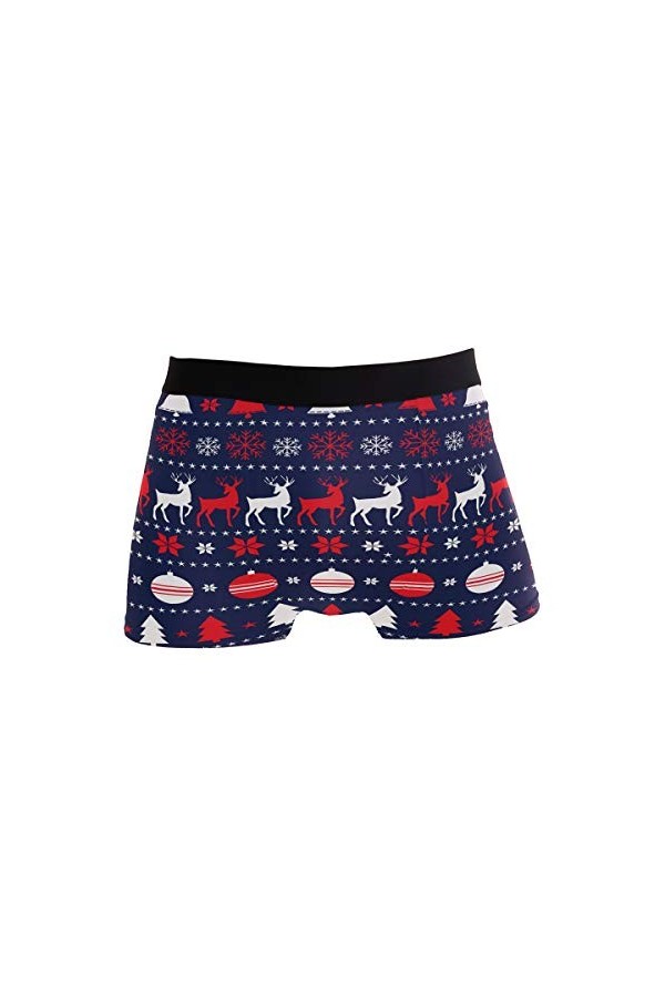 ZZKKO Boxer de Noël pour homme avec motif renne et sac - Bleu - Medium