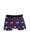 ZZKKO Boxer de Noël pour homme avec motif renne et sac - Bleu - Medium