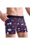 ZZKKO Boxer de Noël pour homme avec motif renne et sac - Bleu - Medium