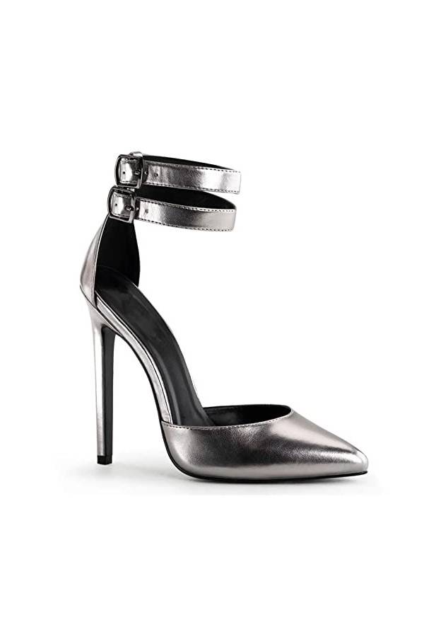 GAOword 12cm Nouveau Cuir Verni Bout Pointu Talons Aiguilles Bouche Peu Profonde Double Boucle modèle passerelle Chaussures h