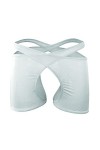 Evankin Boxer sexy en maille pour homme - Taille basse - Respirant - Creux - Lingerie sans Assless, blanc, Medium