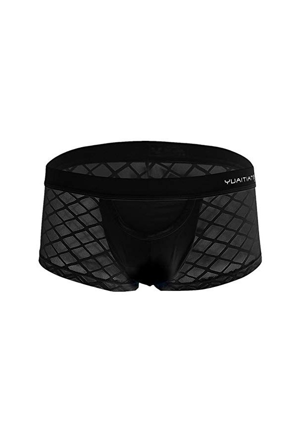 Juflam Boxer sexy en résille transparent pour homme, 4 mélanges., M