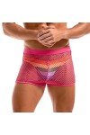 Amy Coulee Boxer sexy en résille pour homme - Taille basse - Transparent, rose, XL