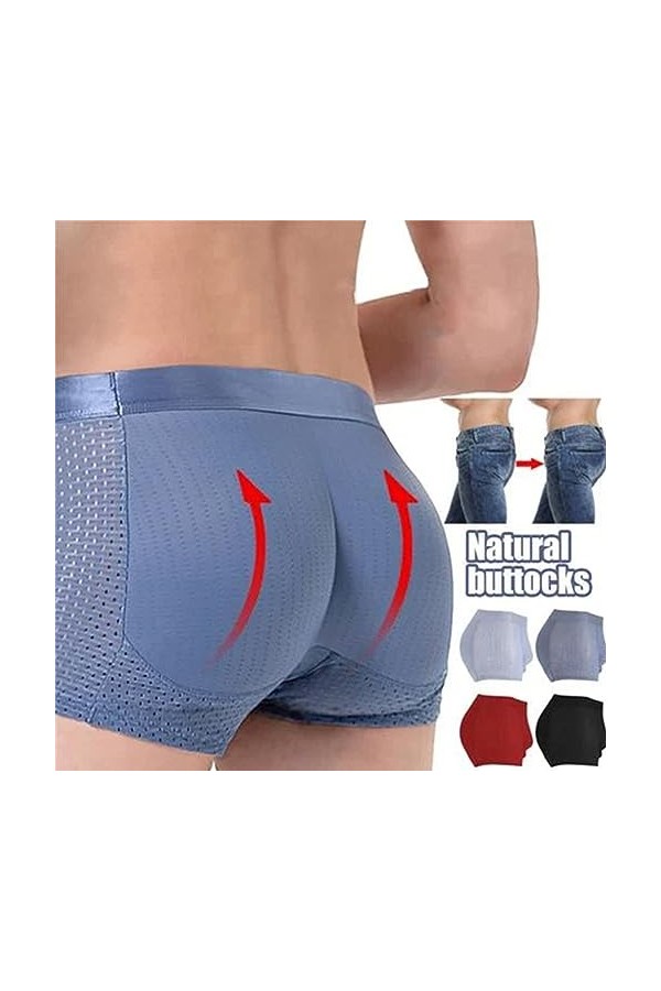 Jelaqmot Nylon Ice Silk Breathable Mens Underwear, Mesh Sexy Transparent Breathable Ice Silk Sports-Inspired Boxer Briefs B