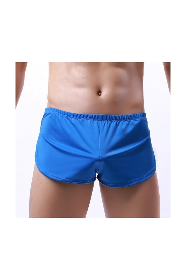 Générique Boxer Sexy Fendu sur Le côté pour Hommes sous-vêtements Confortables caleçons Doux et Respirants Bleu,3XL 