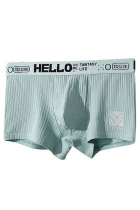 Legou Sous-vêtements pour hommes - Boxer rayé de couleur unie, vert, 3XL