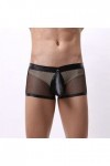 DGKaxiyaHM Boxer Transparent pour Hommes sous-vêtement évidé en Maille avec Pochette Amovible Clubwear de Lingerie en Cuir à 