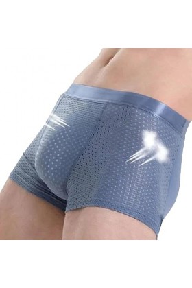 Wukesify Culotte en Soie glacée - Boxer rembourré Respirant pour Hommes,Boxer Sexy, Boxer Élastique pour Homme, Boxer en Soie