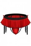 Czizitong Sissy Pouch Culotte Homme Jupe Sexy Lingerie Boxer sous-vêtements Slip Rouge 