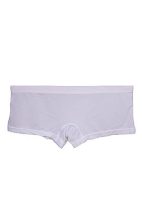 JEShifangjiusu sous-VêTements Transparents De Couleur Unie pour Hommes Ice Silk Breathable Trunks Boxer Sexy Taille Basse Ve