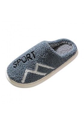 OverDose Boutique Hiver Couples Hommes Chaud Maison Baotou Peluche Fond Mou Confortable Couleur Unie Plat Coton Sliper Bottin