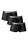 JEShifangjiusu sous-VêTements Sexy pour Hommes - Boxers en Soie GlacéE Boxer Frais Et Respirant Boxer à Motif Jacquard Boxer 