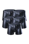 JEShifangjiusu sous-VêTements à Boutons DéTachables en Simili-Cuir pour Hommes CaleçOn Sexy à Poche en U Boxer éRotique Exten
