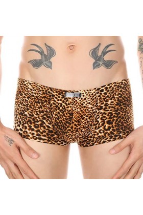 Sulifor Taille Basse Sexy imprimé léopard Collants Vacances Plage imprimé rayé Maillot de Bain Boxer Adulte Lingerie Homme Se