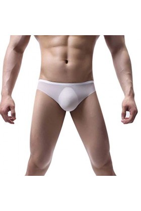 Dinnesis Petit - Boxer en maille pour homme - Sous-vêtements sexy - Avec empiècement, Blanc., M