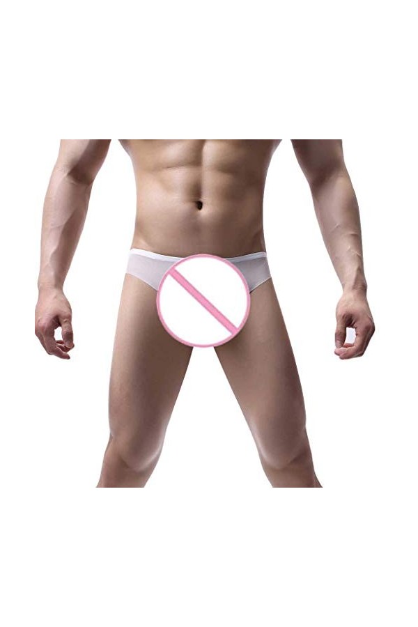 Dinnesis Petit - Boxer en maille pour homme - Sous-vêtements sexy - Avec empiècement, Blanc., M