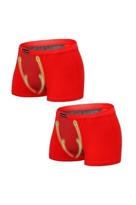 MECKOZ 2 Pièces sous-vêtements Dagrandissement pour Hommes Caleçon Tourmaline Prostate Magnetic Therapy Health Care Short Co