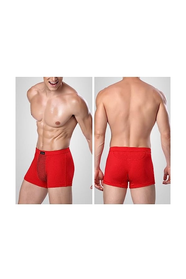MECKOZ 2 Pièces sous-vêtements Dagrandissement pour Hommes Caleçon Tourmaline Prostate Magnetic Therapy Health Care Short Co