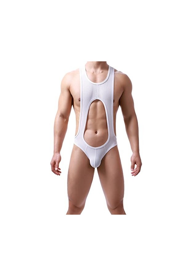 Boxer sexy en maille respirante pour homme, blanc, L